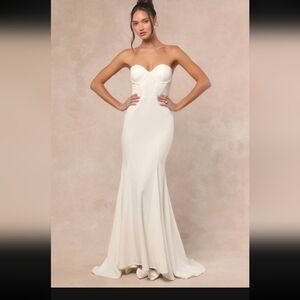 Lulu's White Strapless Wedding Dress